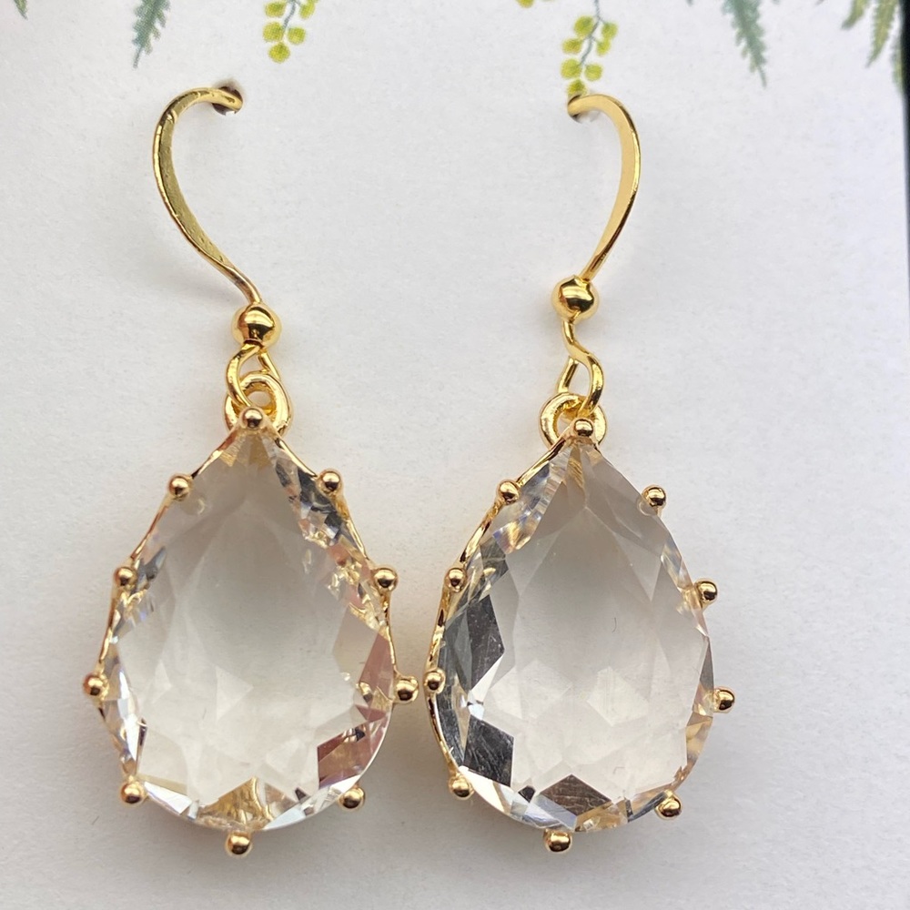 Clear crystal drop earrings
